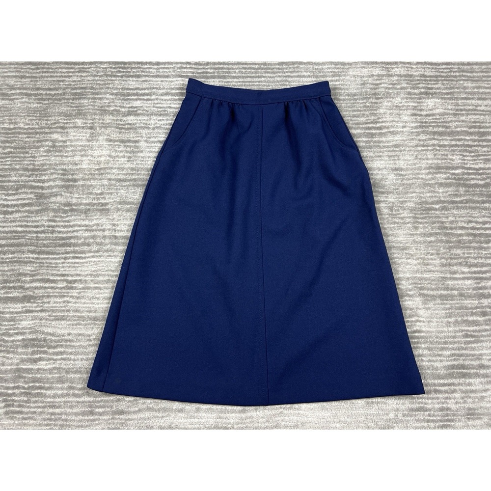 Levi Strauss & Co Skirt Womens Petite Navy Blue A-Line Vintage Pockets Zip Back